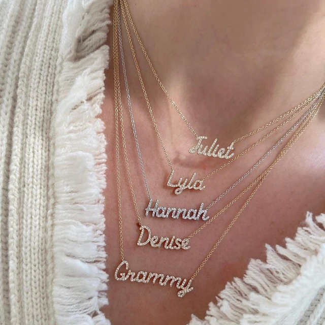 Personalised diamante necklace orders Closed