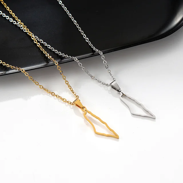Palestine map necklace
