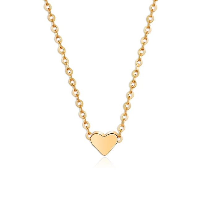 Personalized tiny initial heart shaped Necklace, (Ready in 1-2 days)