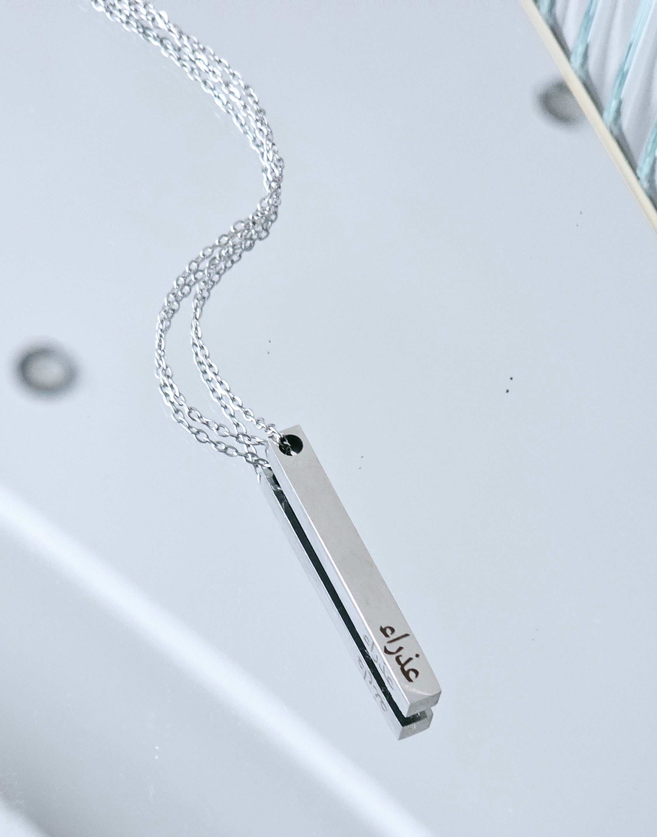 Ladies 3D Bar Necklace