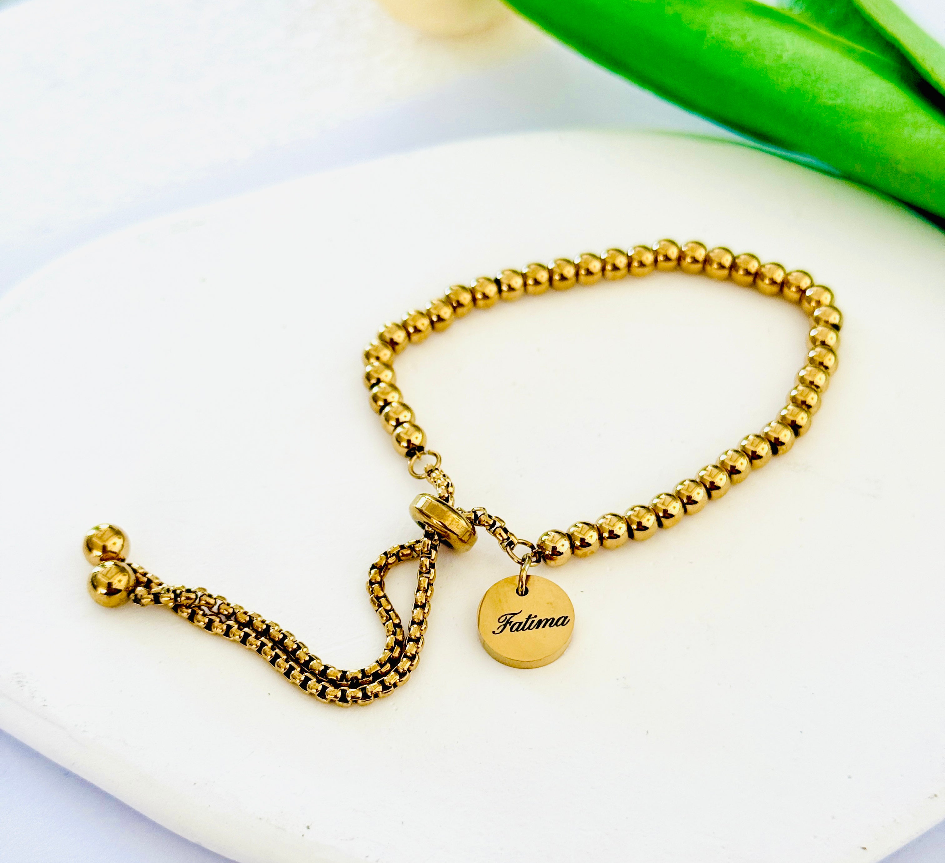 Personalized popcorn disc bracelet (Ready in 1-2 days )
