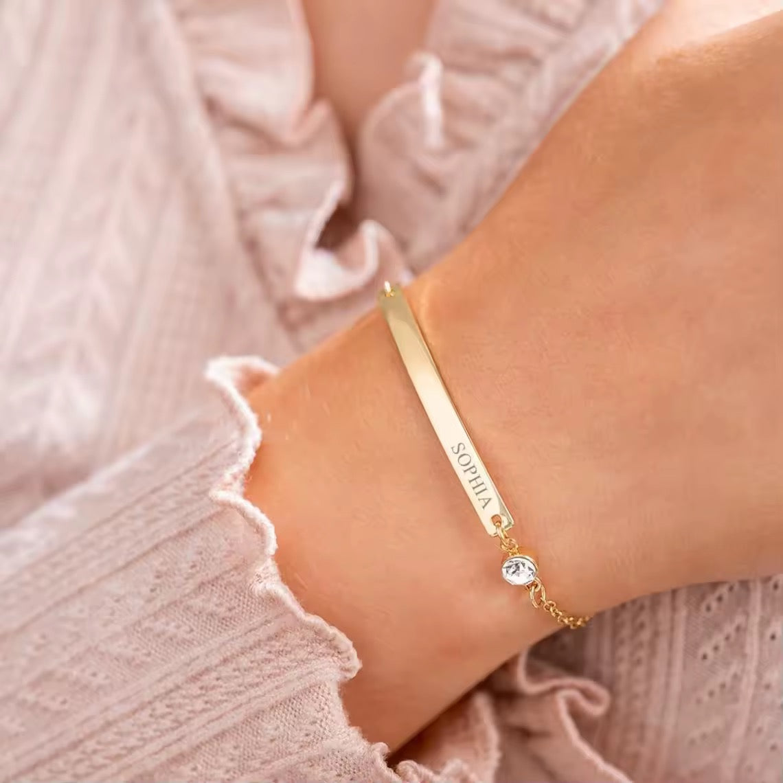 Personalized Name Bar Bracelet