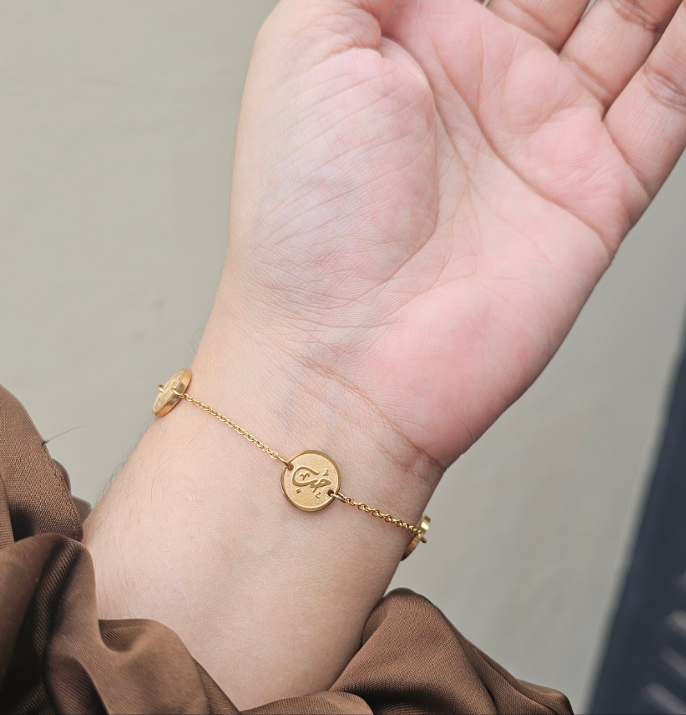 3 Coin bracelet - Faith, Love, Optimistic -