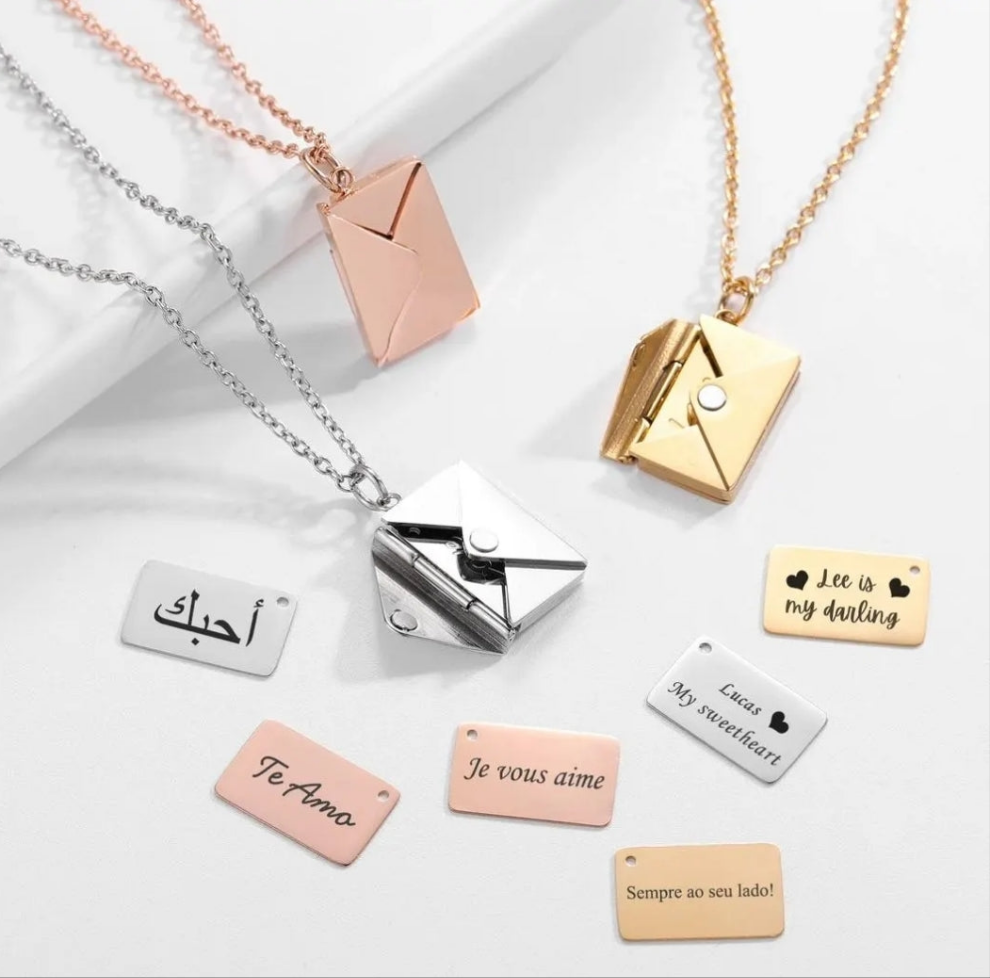 Personalized envelope Necklace (Ready in 1-2 days )