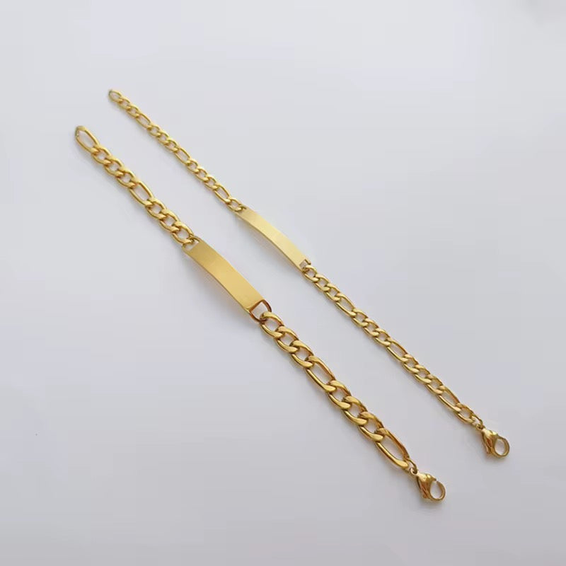 Custom ID Engraved Bracelet set