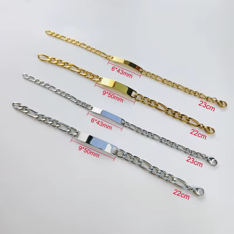 Custom ID Engraved Bracelet set