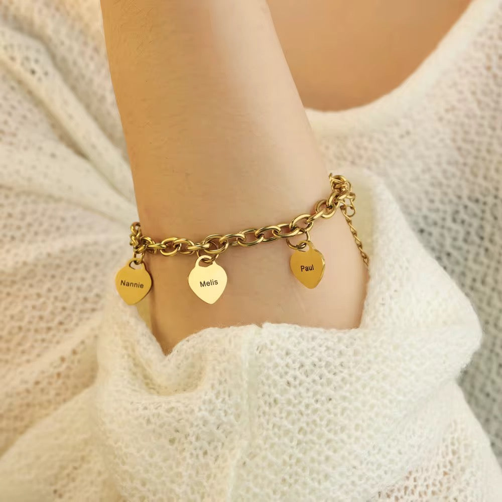 Heart link bracelet