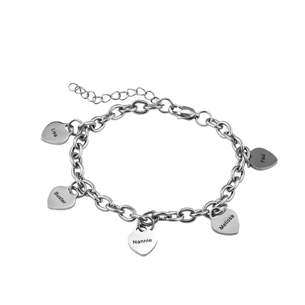 Heart link bracelet