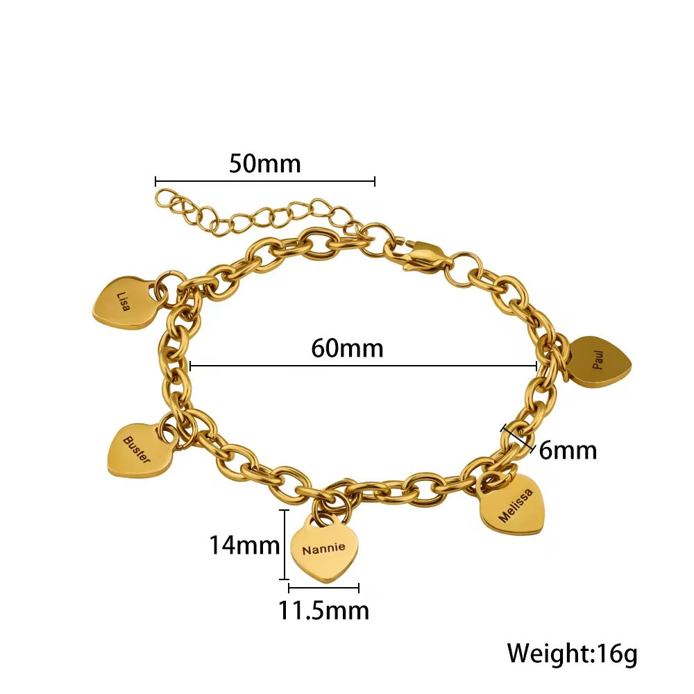 Heart link bracelet