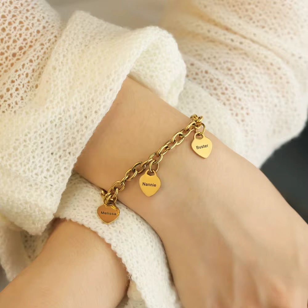 Heart link bracelet