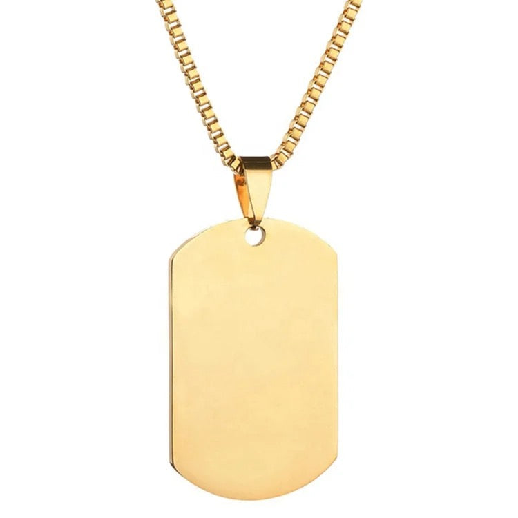 Personalized Gold Tag Necklace, (Ready in 1-2 days)