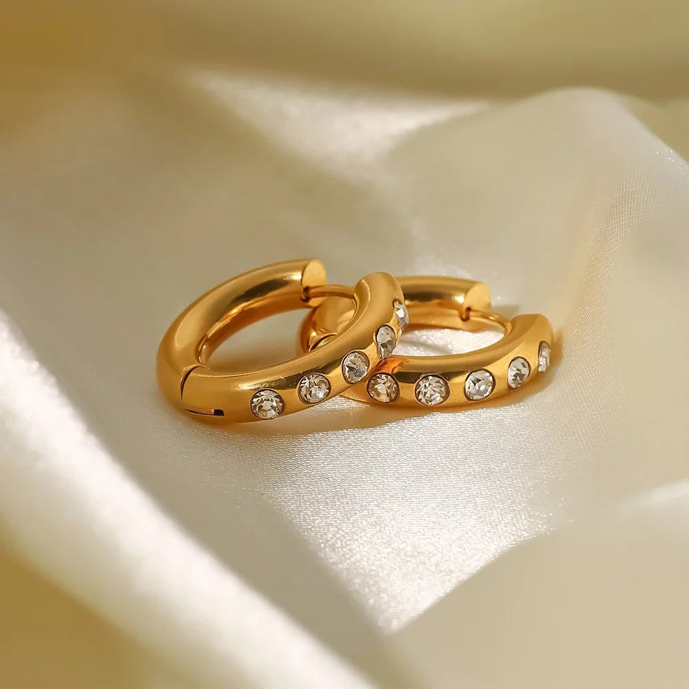 Zircon Huggie earrings