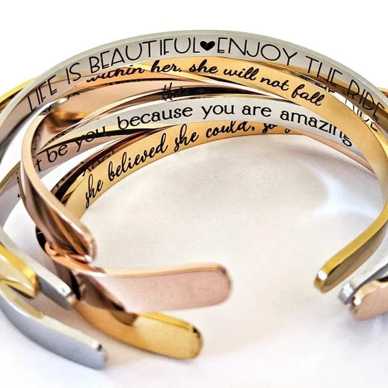 Personalized Cuff Bangle (Ready in 1-2 days ) 4mm
