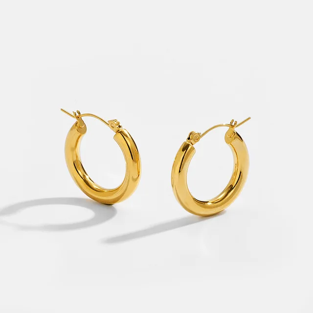 Chunky gold-plated hoops