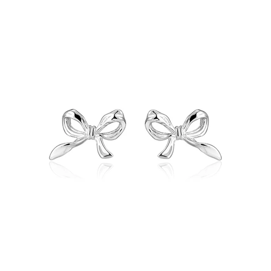 Silver s925 bow earrings