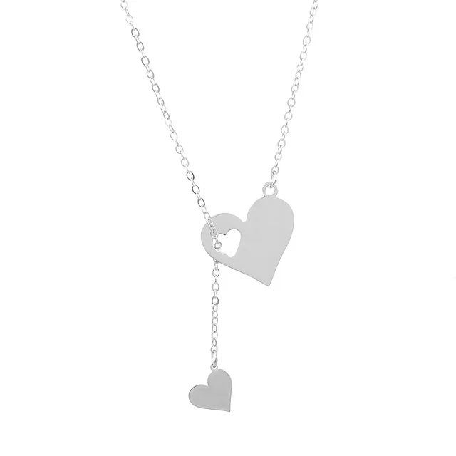 Heart double layer hollow personalised necklace