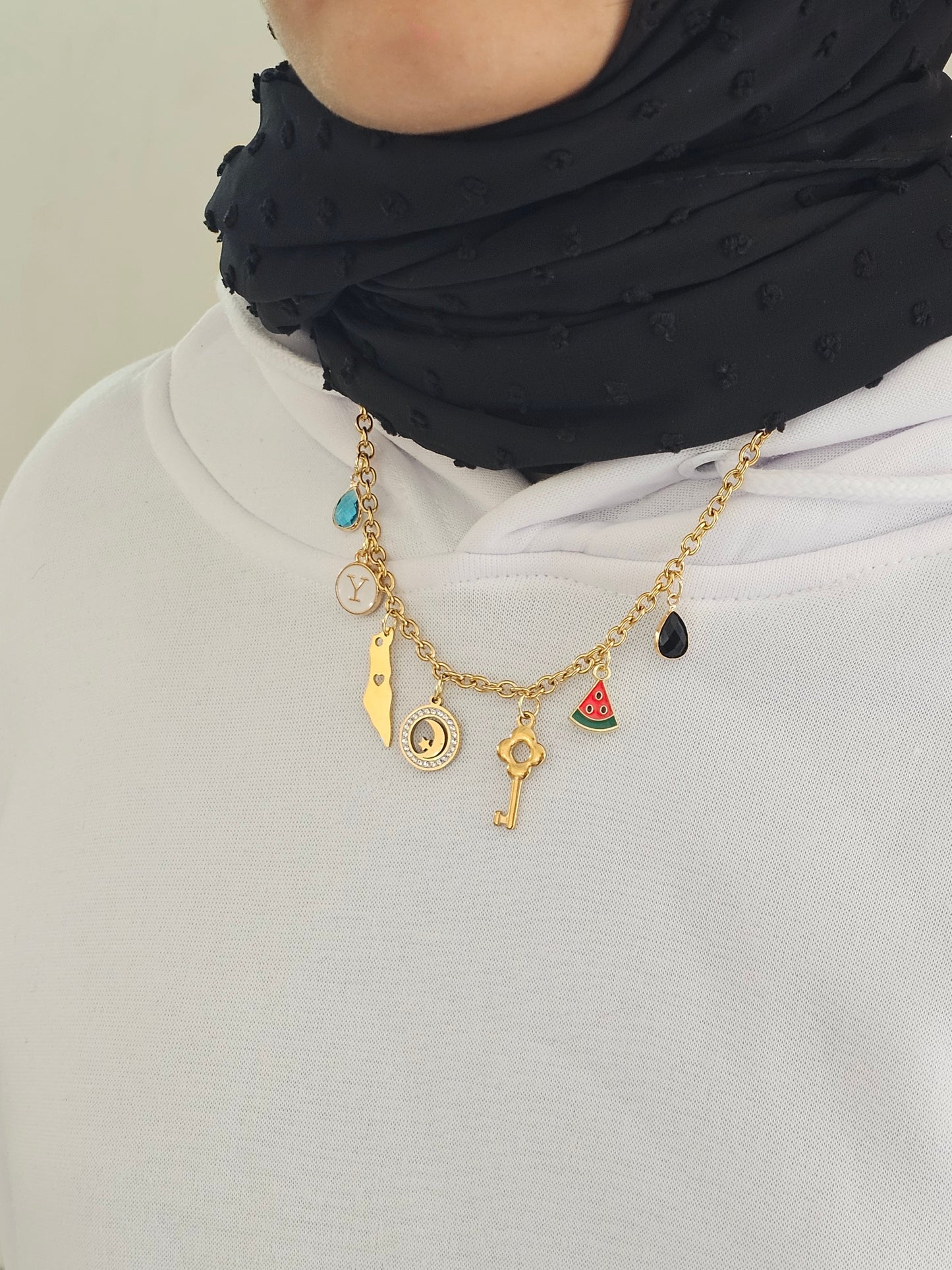 Palestine charm necklace