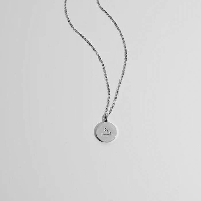 Arabic Initial disc necklace engraved version  | Tarnish free