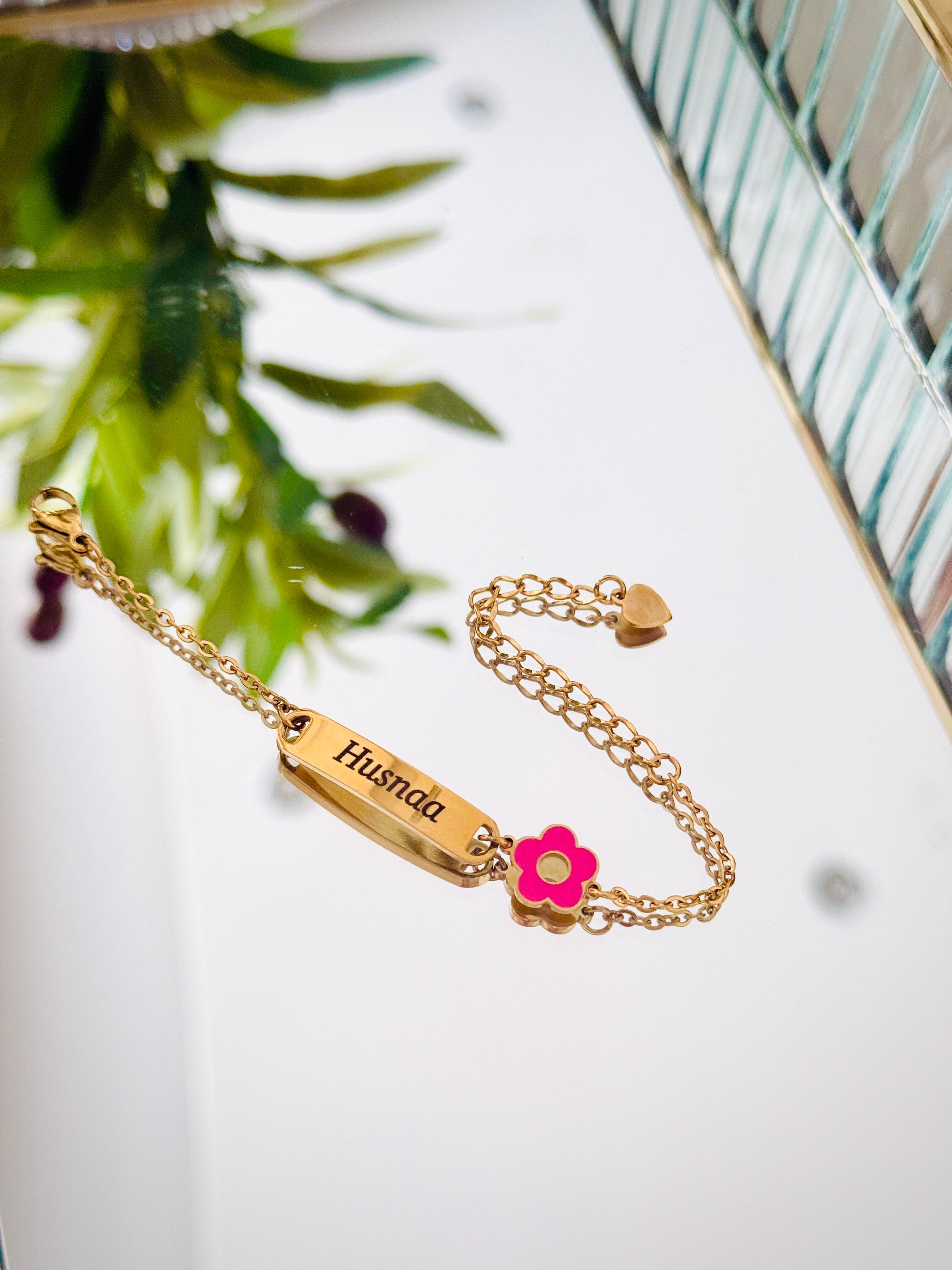The blossom bracelet custom engraved