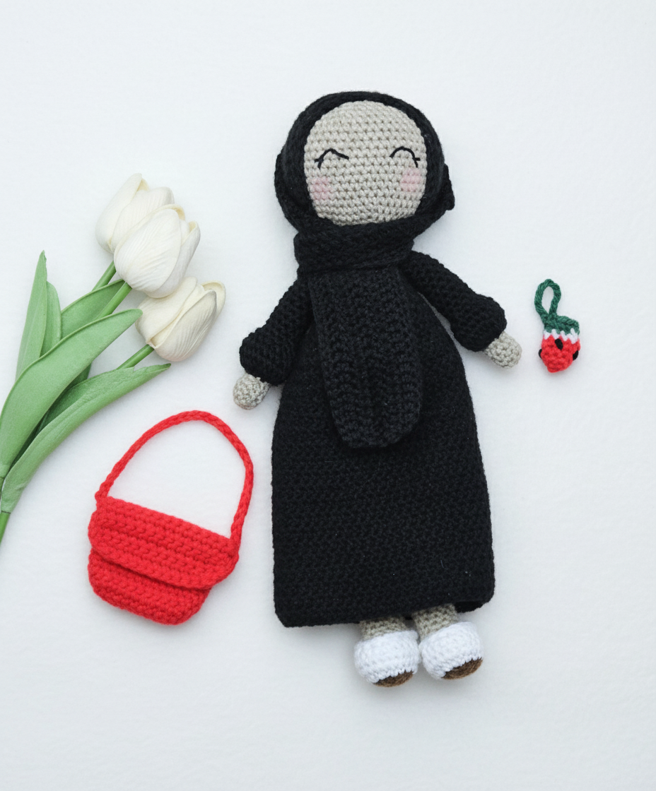 Hijab knitted dolls Handmade with free key ring