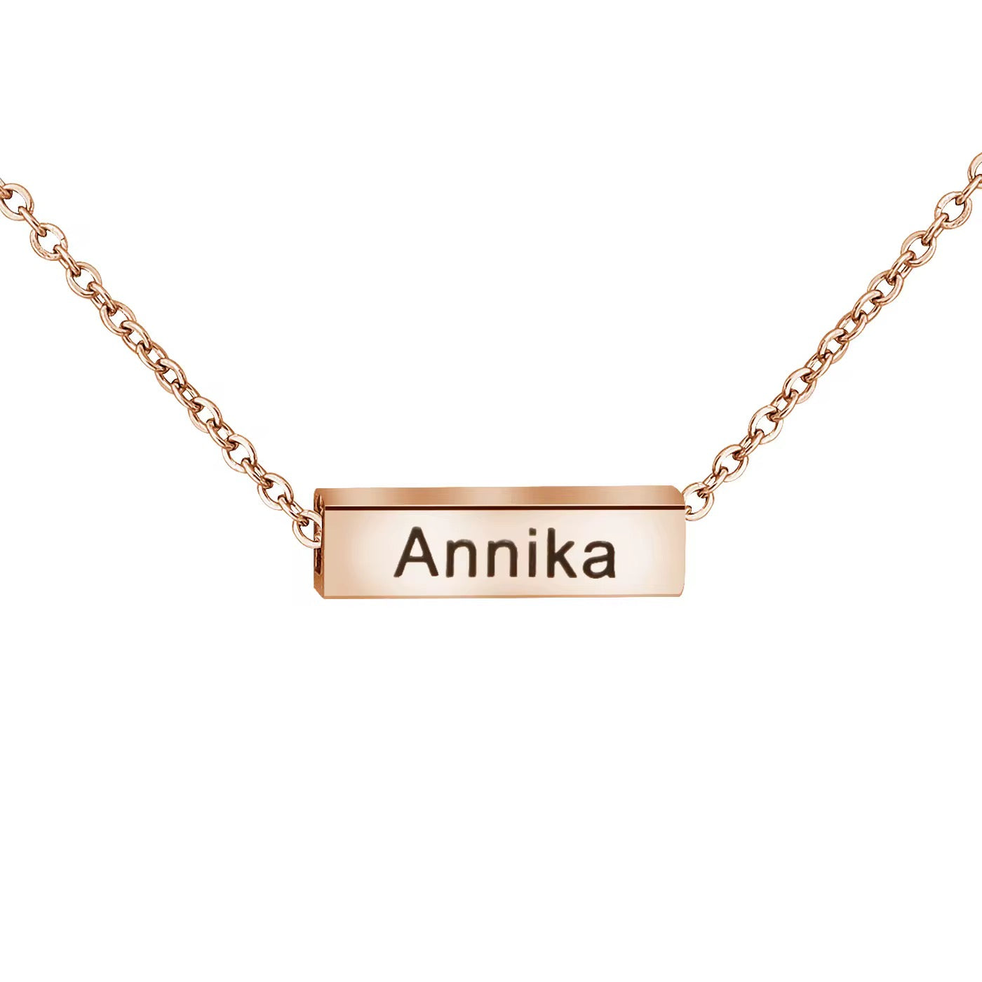 Custom Engraved Bar Pendant Necklace