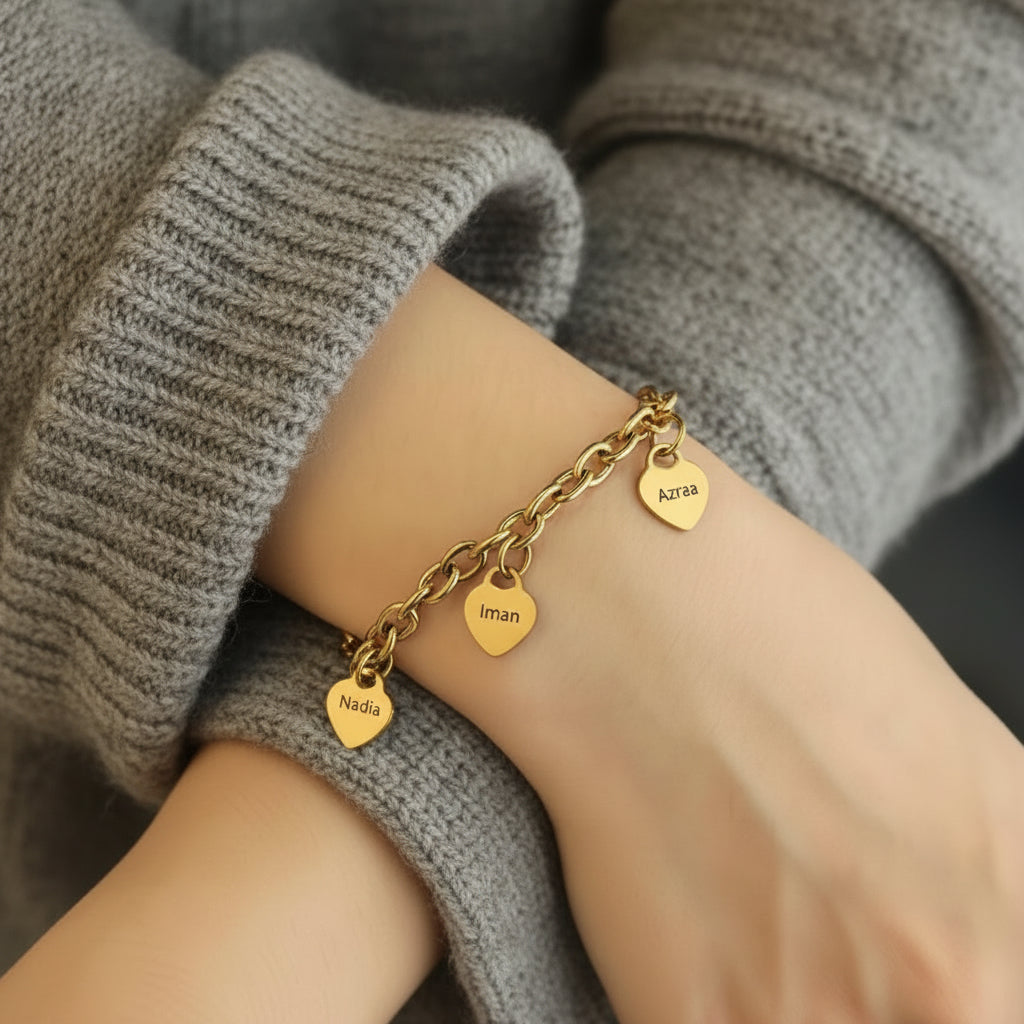 Heart link bracelet