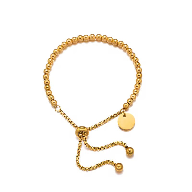 Personalized popcorn disc bracelet