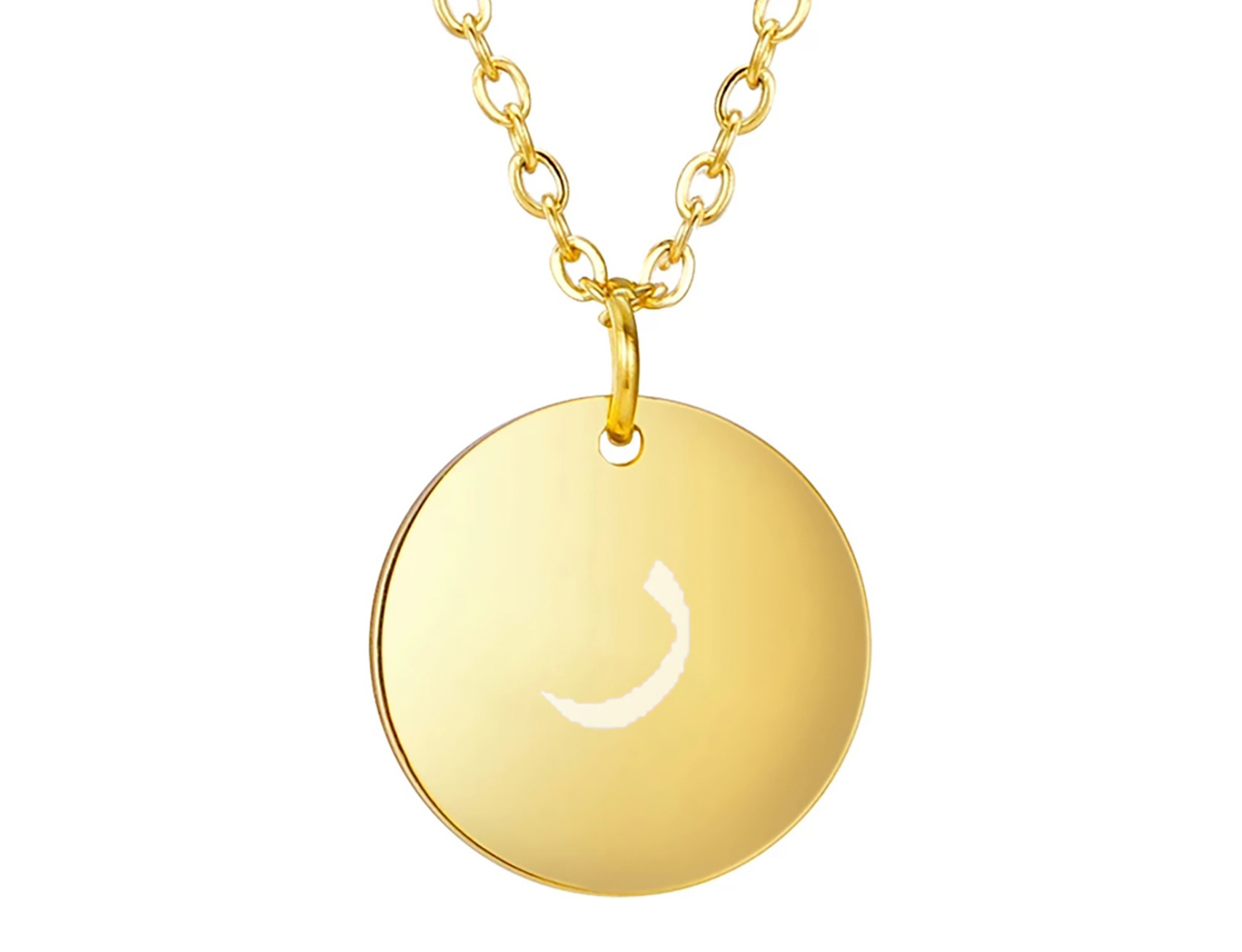 Arabic Initial disc necklace | Tarnish free