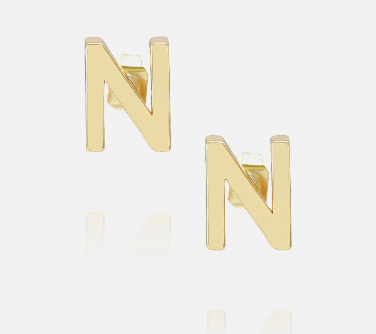 Initial 18k gold plated earrings select from A-Z