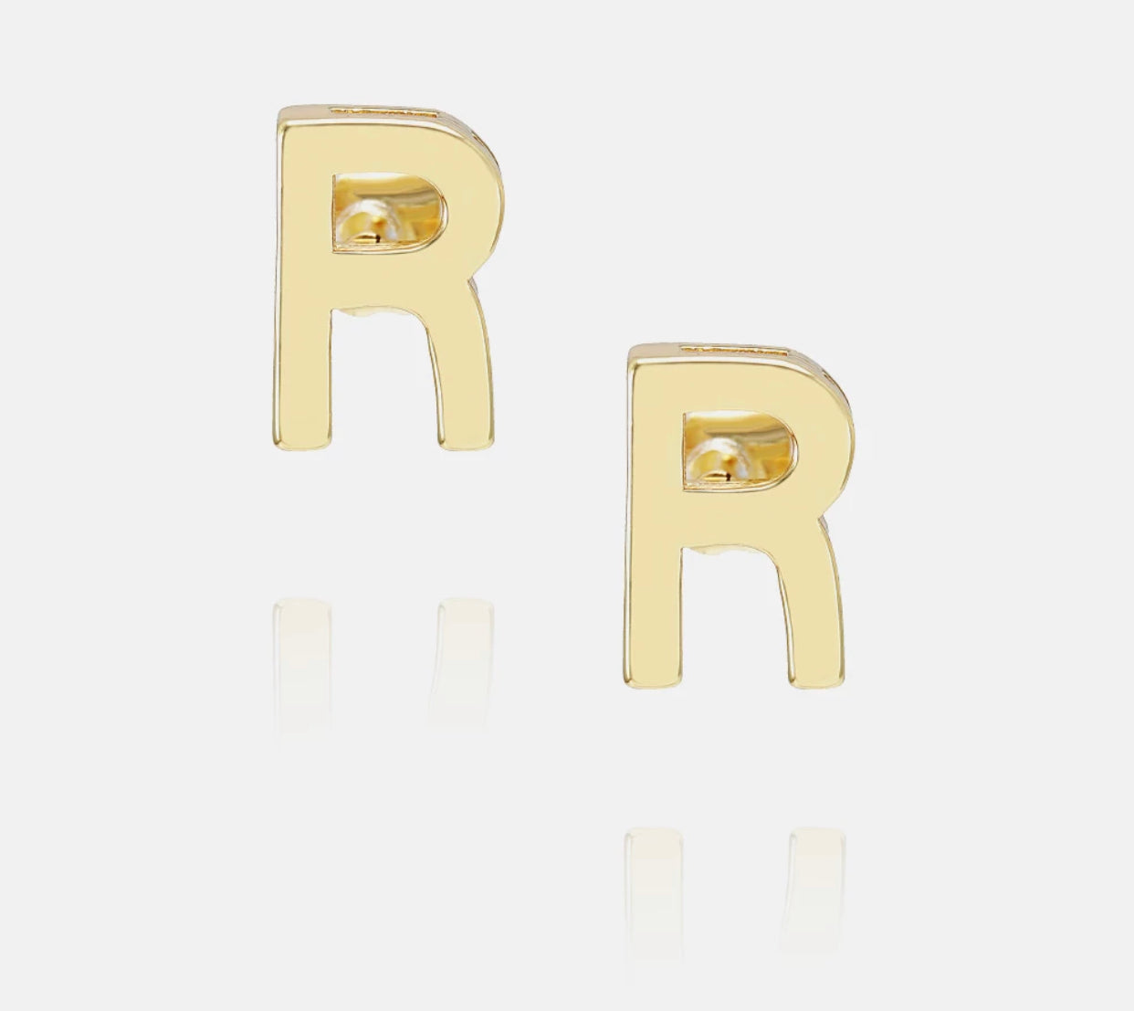 Initial 18k gold plated earrings select from A-Z