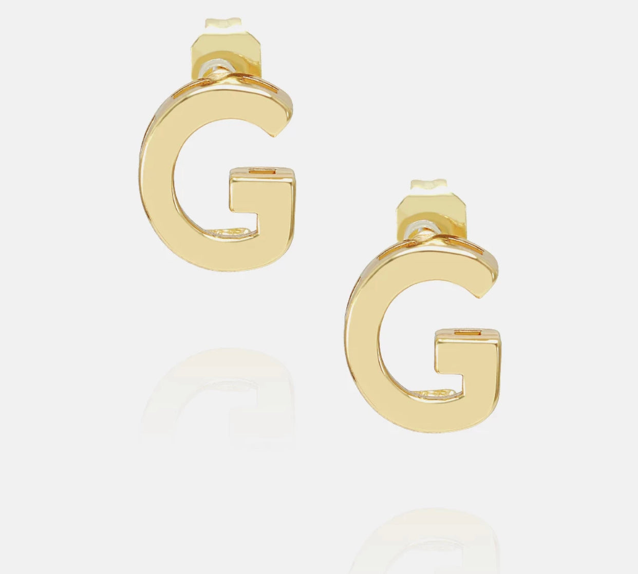 Initial 18k gold plated earrings select from A-Z