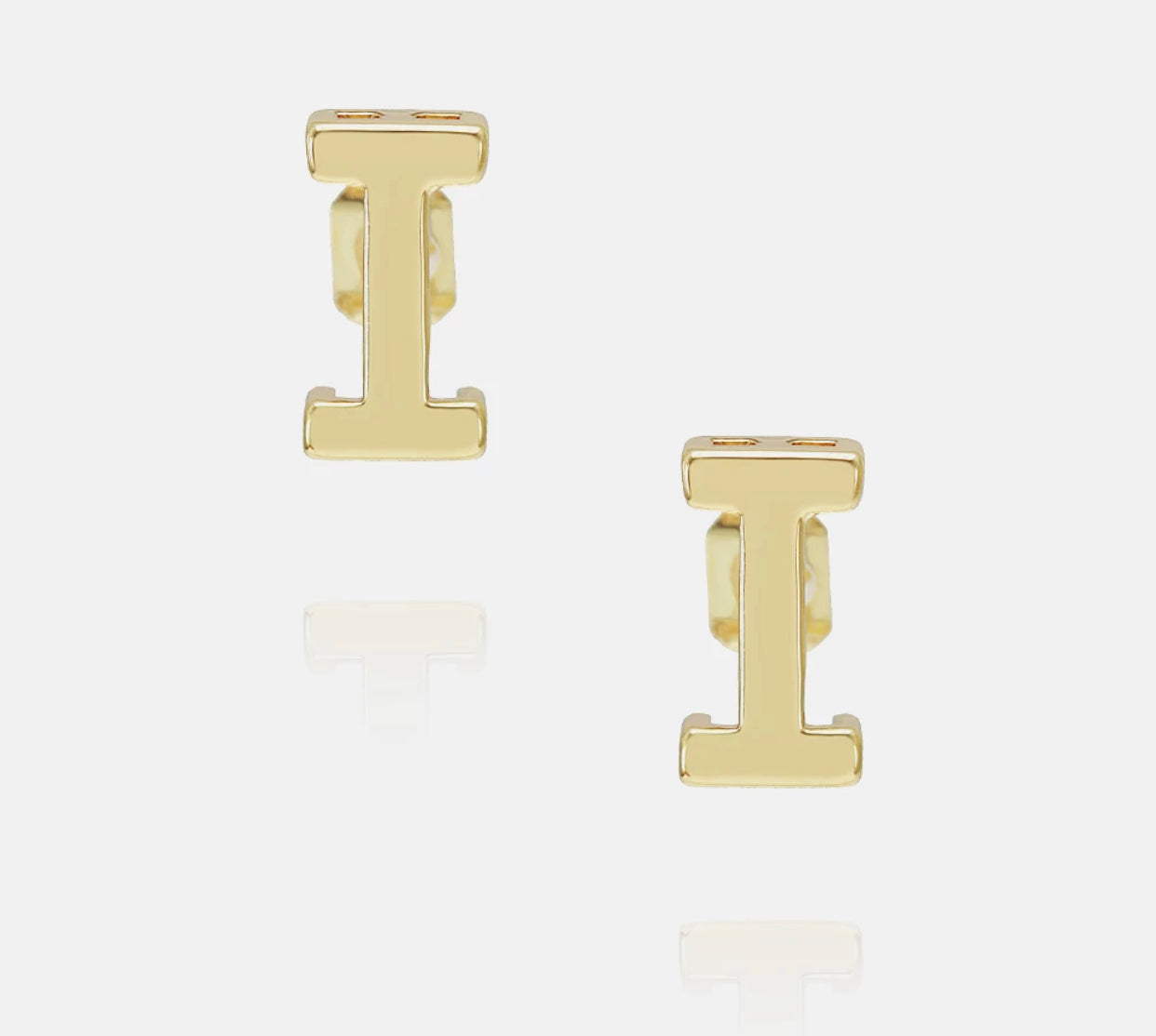 Initial 18k gold plated earrings select from A-Z