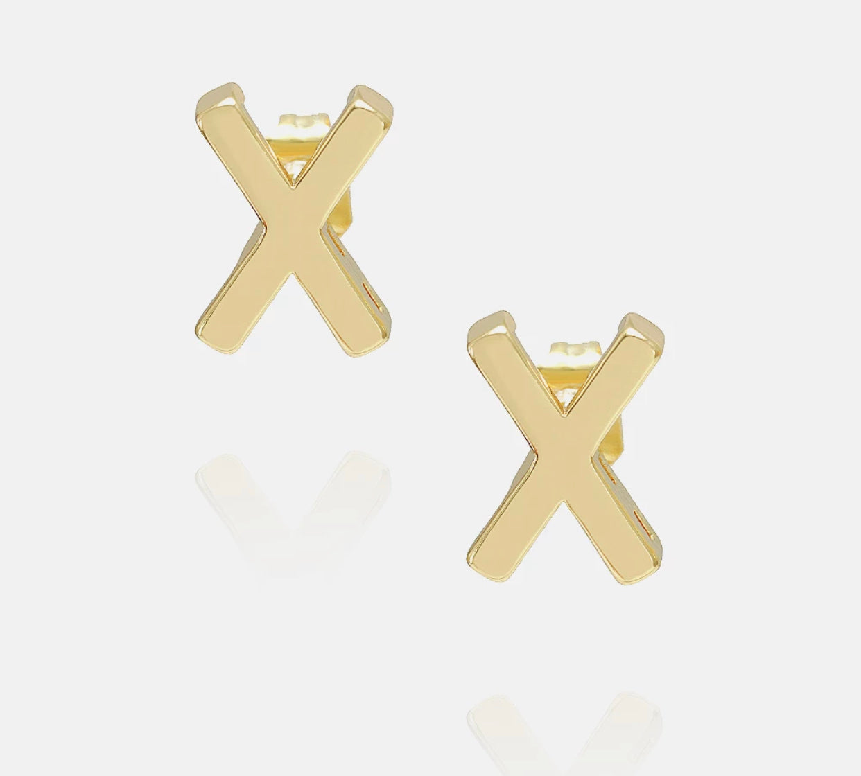 Initial 18k gold plated earrings select from A-Z