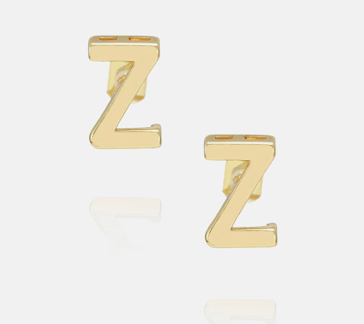 Initial 18k gold plated earrings select from A-Z