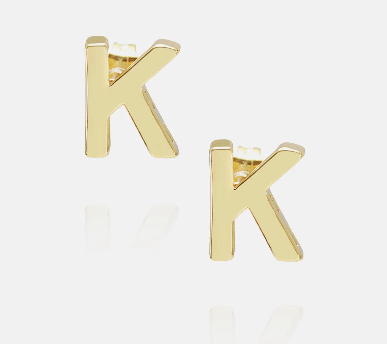 Initial 18k gold plated earrings select from A-Z