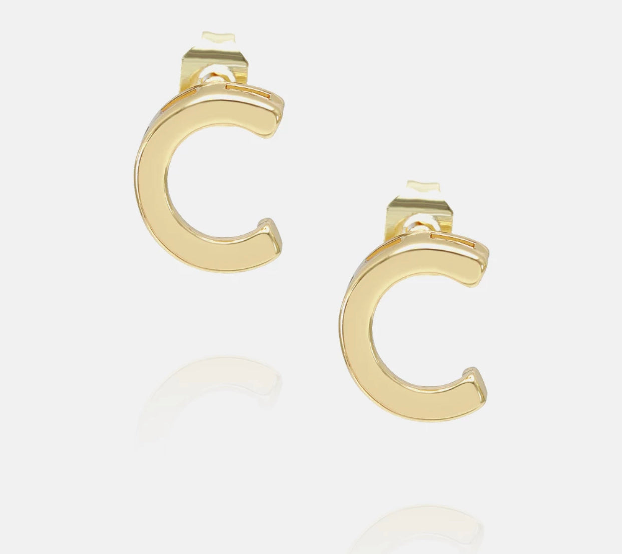 Initial 18k gold plated earrings select from A-Z