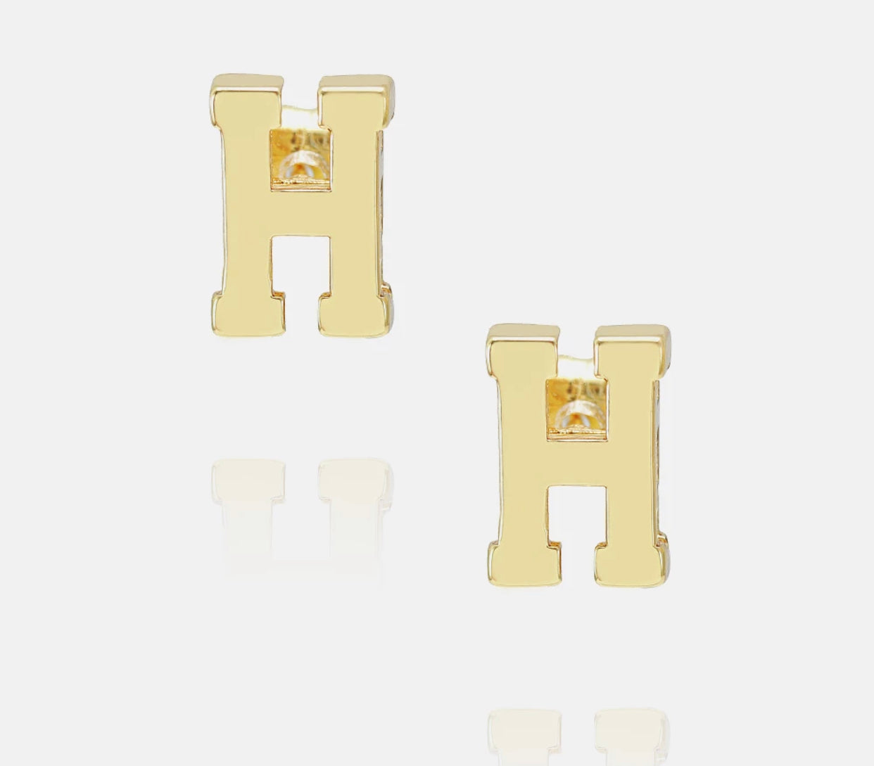 Initial 18k gold plated earrings select from A-Z