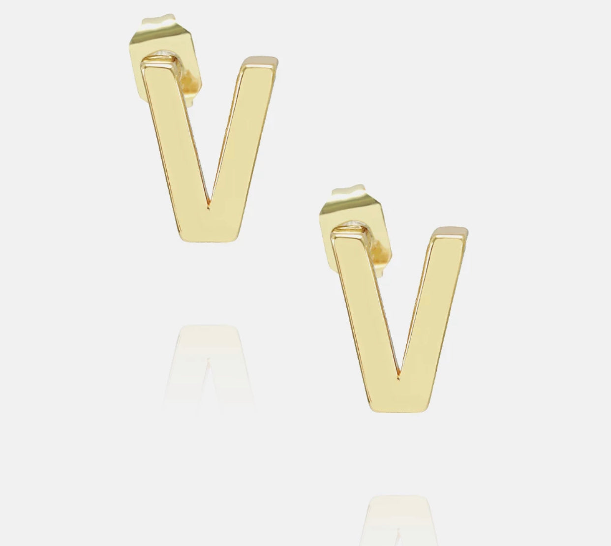 Initial 18k gold plated earrings select from A-Z