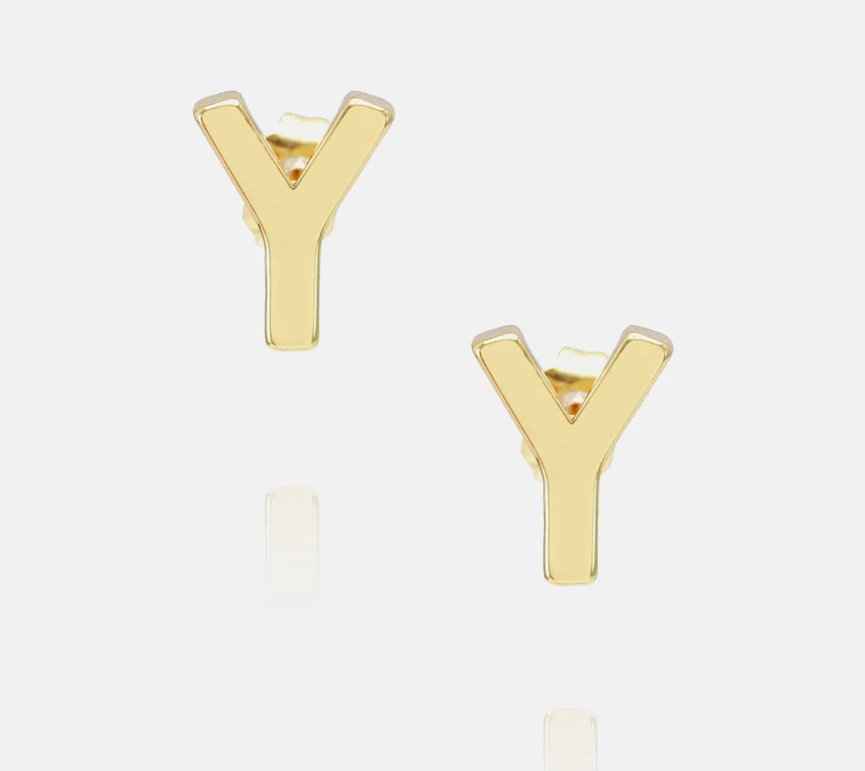 Initial 18k gold plated earrings select from A-Z