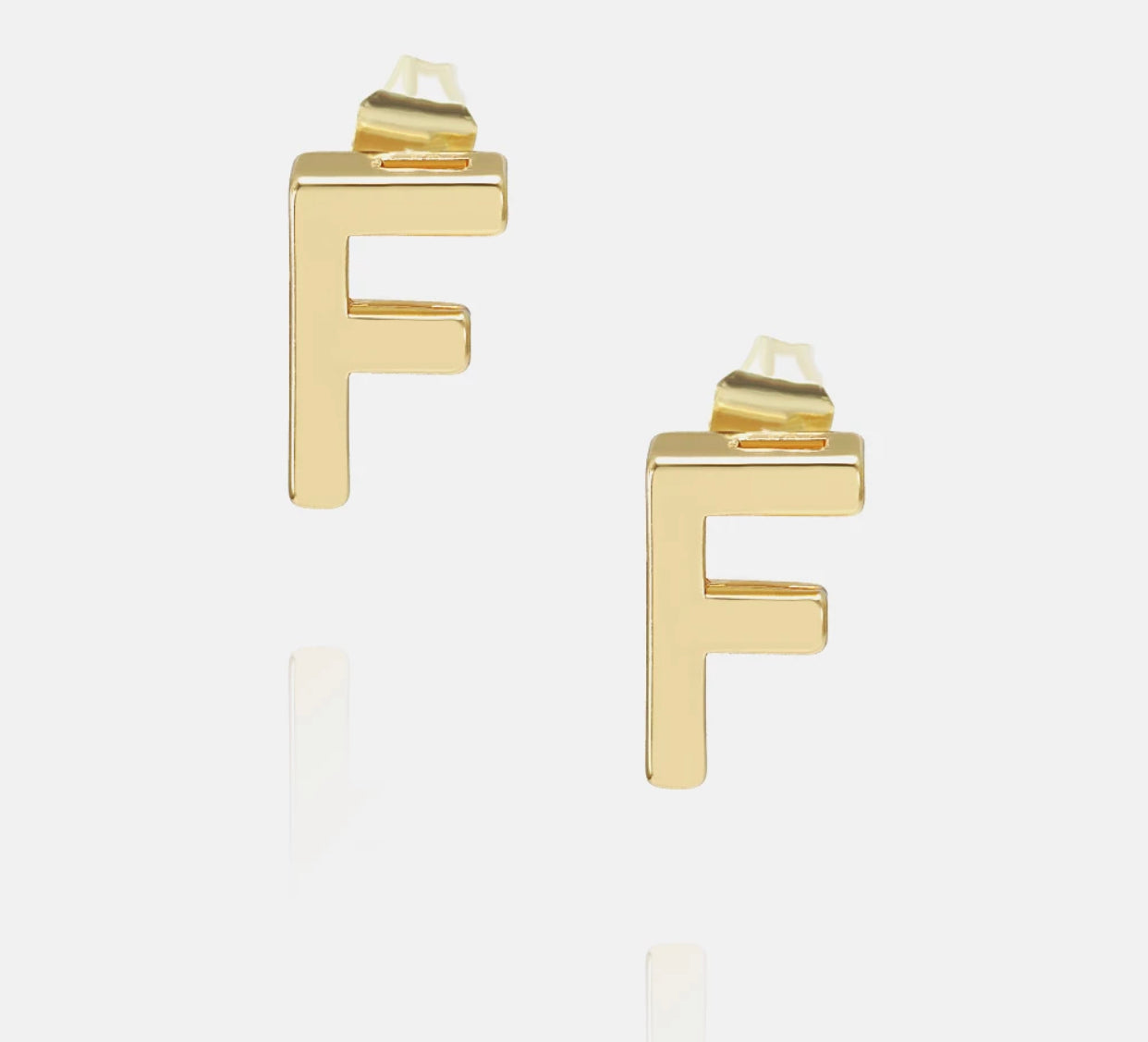 Initial 18k gold plated earrings select from A-Z