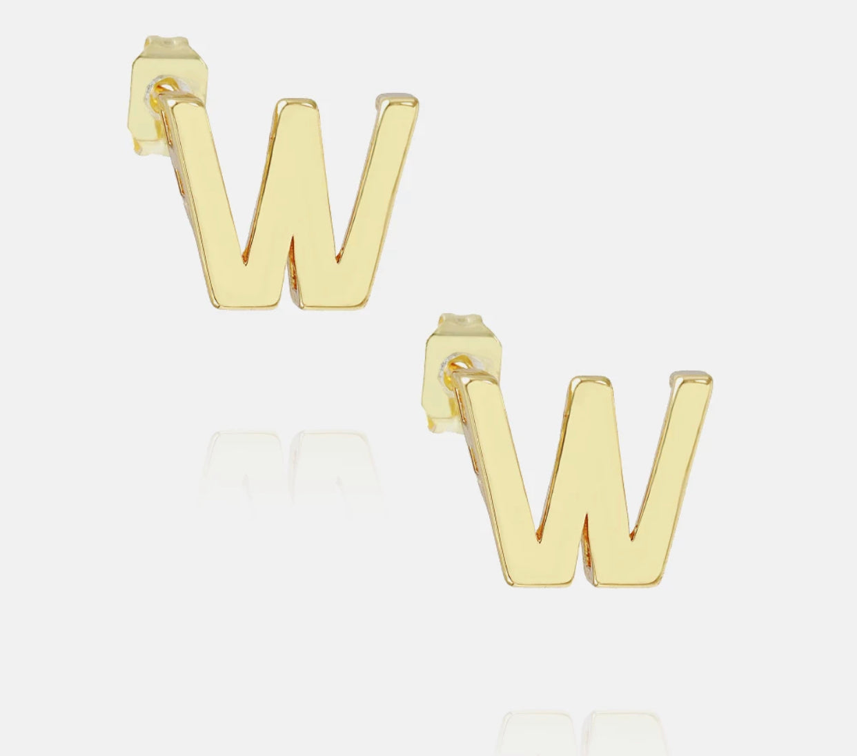 Initial 18k gold plated earrings select from A-Z