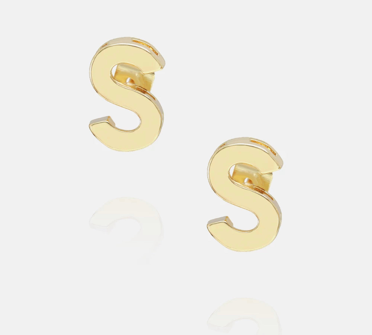 Initial 18k gold plated earrings select from A-Z