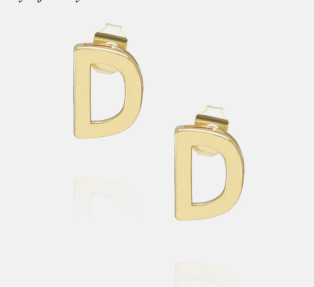 Initial 18k gold plated earrings select from A-Z