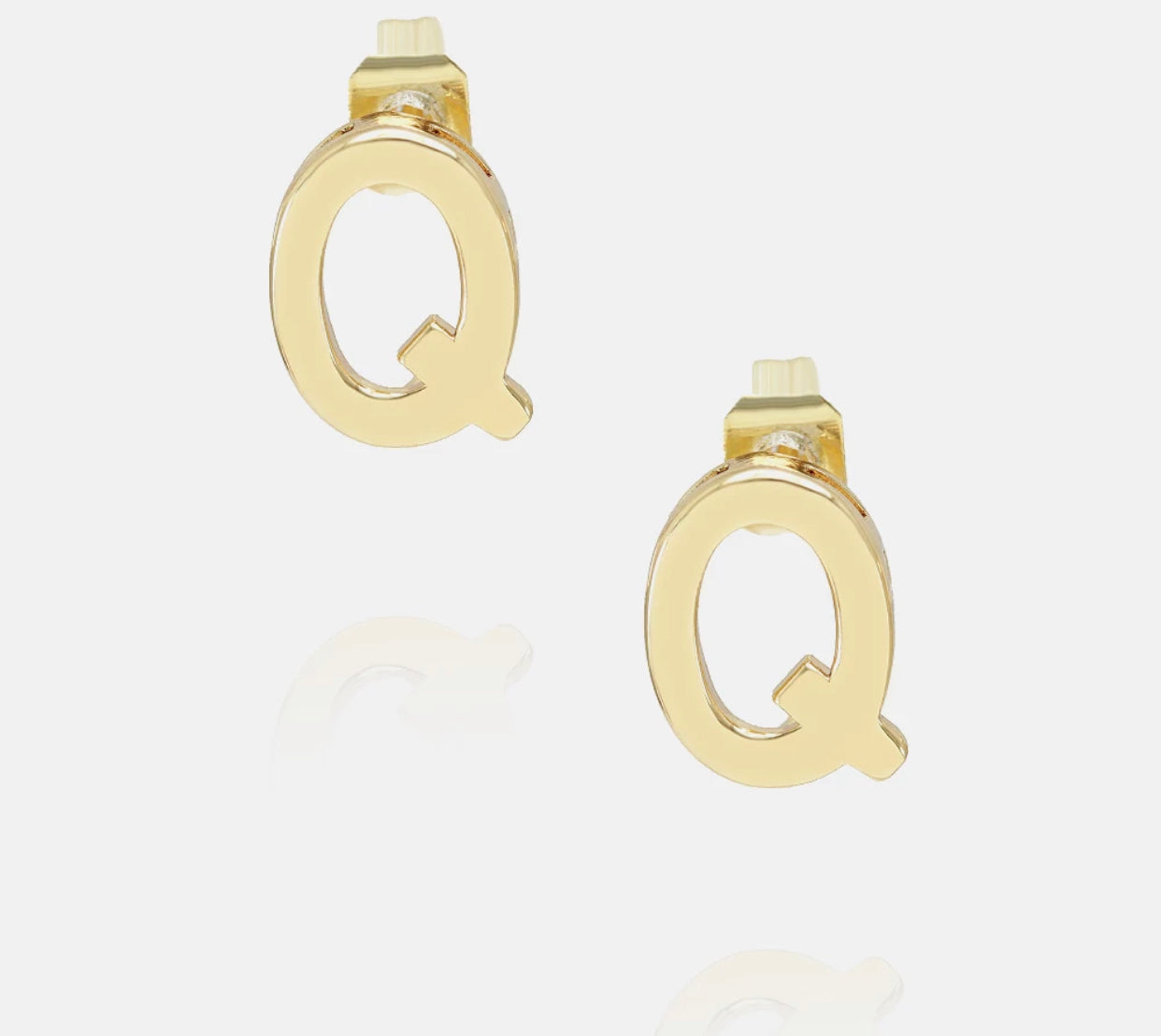 Initial 18k gold plated earrings select from A-Z