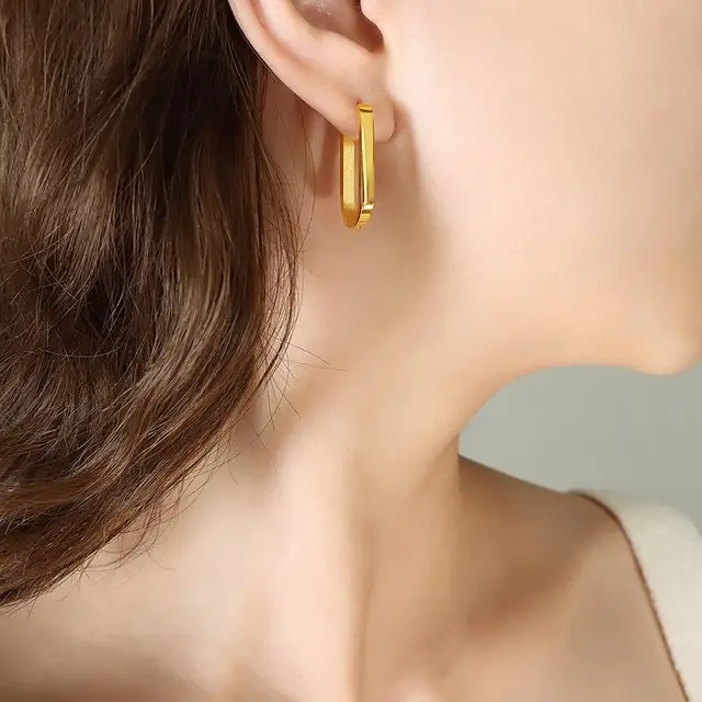 Geometric s925 silver earrings and gold